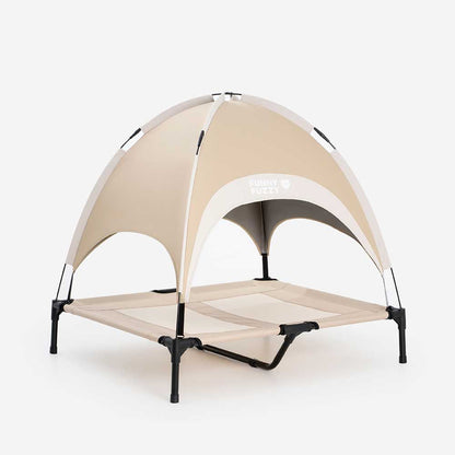 Multi-Functional Breathable Outdoor Cooling Elevated Dog Bed with Canopy Raised Dog Bed Dog Cot for Camp - PawAir
