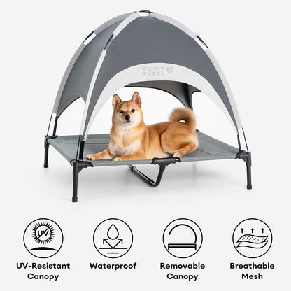 Breathable Cooling Elevated Dog Bed With Cooling Blanket