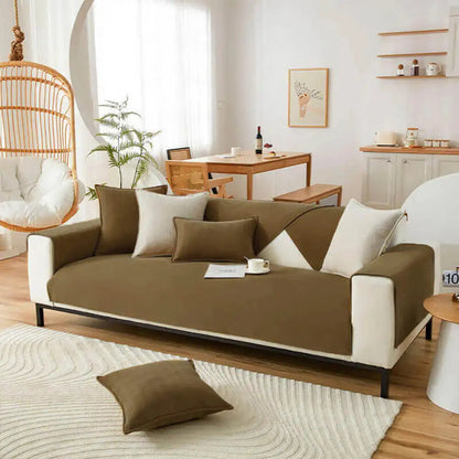 Herringbone Chenille Fabric Furniture Protector Couch Cover