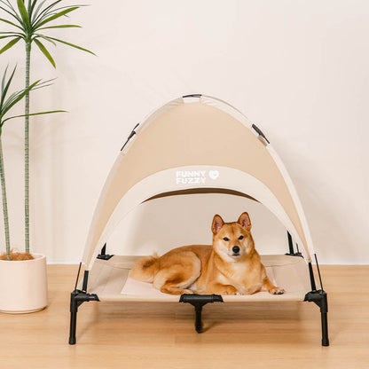 Breathable Cooling Elevated Dog Bed With Cooling Blanket