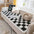 Cream-colored Large Plaid Square Fuzzy Pet Dog Mat Bed Couch Cover